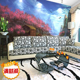 个性电视背景墙纸壁纸壁画大型卧室沙发墙画 欧式山水油画风景