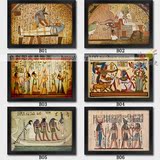 古埃及文明装饰画埃及壁画宗教神话人物太阳神兽面人身金字塔挂画