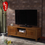 实木电视柜现代简约 榆木电视柜全实木中式1.4米1.6米1.8米视听柜