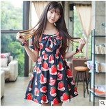 【少女萌物】日系软妹草莓夏少女背心软萌印花可爱清新连衣裙短裙