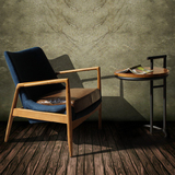 c休闲咖啡椅现代h设计师椅沙发北欧真皮单人北欧实木沙发椅躺椅