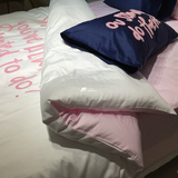 长绒棉毛巾绣字母四件套全棉贡缎床单被罩韩式简约风床上用品