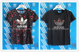 正品 Adidas/三叶草 新款 碎花 女子 纯棉 短袖T恤AB2131 AB2130