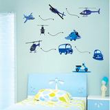 时尚飞机创意卡通墙贴纸宝宝卧室床头儿童房间装饰品客厅墙纸贴画