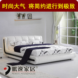 时尚品牌双人床1.8米1.5软床chuang创意床 现代简约真皮床婚床760
