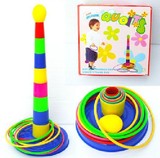 儿童玩具 亲子套环 套圈游戏 七彩层层叠投环 益智室内外亲子玩具