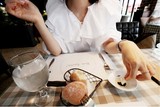 2016韩国春季新款甜美荷叶领气质喇叭袖单排扣宽松可爱娃娃衫衬衫