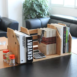 桌面学生书架桌上儿童伸缩书柜简易创意宜家置物架竹实木特价包邮