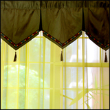 定做单独帘头布帘飘窗落地窗纯色窗幔现代辅料加工窗帘