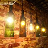 北欧酒瓶吊灯酒吧个性餐厅灯复古创意吧台咖啡厅LED服装店玻璃灯