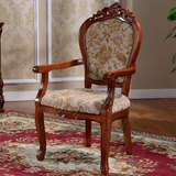 特价 欧式餐椅 实木橡木雕花带扶手 仿古椅子 酒店茶楼休闲椅
