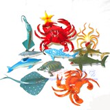包邮！仿真海洋动物玩具螃蟹章鱼乌龟鲨鱼海星等12款海洋动物模型