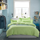纯棉素色四件套纯色全棉简约草绿色2.0米被套浅色床上用品1.8m床4