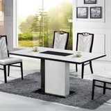 大理石餐桌长方形白色宜家实木餐桌椅组合田园韩式1桌6椅简约特价