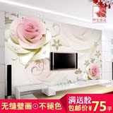 大型壁画客厅卧室电视背景墙壁纸现代简约影视墙无纺布墙纸3D玫瑰