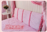 包邮提花网纱粉色玫瑰韩式布艺床头罩床头套防尘罩可定做