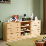 芬兰松实木斗柜 组装客厅简易储物柜 收纳柜 卧室住宅家具