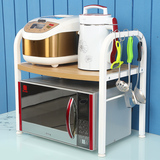 厨房微波炉架置物架台式烤箱架收纳架2层储物钢木烤漆架子层架