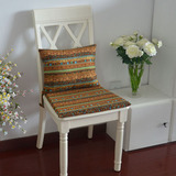 东南亚黄条纹棉麻椅垫 坐垫 餐椅垫 海绵垫加厚可拆洗特价 可定做