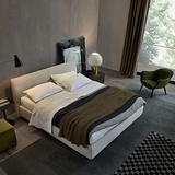 布艺床可拆洗 双人床现代简约北欧布床1.5米 软体床1.8米婚床家具