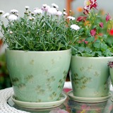 花婆婆 欧式出口陶瓷花盆 春天的抽象色彩 配托绿植花盆 个性花盆