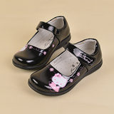 女童黑皮鞋演出鞋幼儿园小学生孩子礼服鞋软底儿童Kitty猫公主鞋