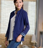 慈缘棉麻布衣--泰国针织原创新中式盘扣女装 百搭外套两色入yd173