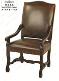 后现代新古典美式乡村 软包实木餐椅新古典高档休闲椅书房书椅