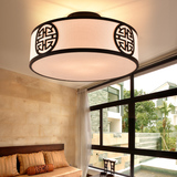 新中式LED吸顶灯主卧室灯房间圆形茶楼温馨简约现代阳台客厅灯具