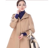 月月小铺专柜正品秋冬新款韩版女装 米色呢大衣外套A47116#