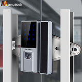 德国玛莎洛克办公玻璃门指纹锁智能密码刷卡单双开电子门锁