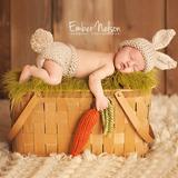 宝宝百天照服装兔子 婴儿满月照百日照摄影道具萝卜 儿童拍照衣服