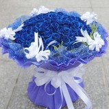 99朵蓝色玫瑰蓝色妖姬花束送恋人全国同城配送北京上海杭州鲜花