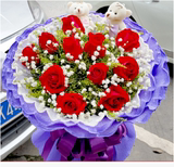 上海同城鲜花速递11朵优质昆明玫瑰鲜花生日花鲜花店专人送花上门