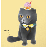 电子版高清Q版宠物画像节日礼物手绘定制原创宠物手绘猫狗兔子
