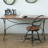 法式loft工业铸铁书桌 实木复古办公桌 咖啡桌 工作台 写字台餐桌