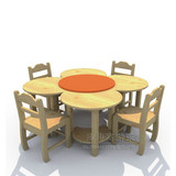 儿童花型拼桌 幼儿园早教中心室内教学环保樟子松实木桌椅WS