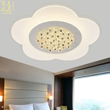 主卧室灯现代简约 LED花形水晶灯创意超薄吸顶灯遥控调光书房灯具