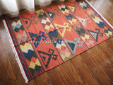 95cm*155cm 印第安民族风手工编织羊毛地毯/客厅茶几床头毯KILIM