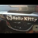 汽车hello kitty 3D立体贴门把手 可爱kt猫车贴个性贴对装 金银色