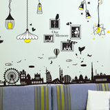 卧室床头欧式个性创意吊灯墙贴纸客厅沙发背景墙装饰餐厅照片贴画
