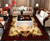 欧式花纹吊顶玫瑰客厅3D地板画立体自粘墙纸壁画3D地贴画地毯背景