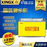 XINGX/星星 SD/SC-248JY冰柜单温转换圆弧玻璃门雪糕展示冷柜商用