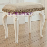 美式梳妆凳实木沙发凳欧式白色简约换鞋凳子布艺小矮凳子坐凳特价