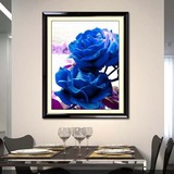 印花十字绣玫瑰花新款客厅画 卧室欧式风格餐厅简约现代花卉小幅