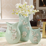 欧式陶瓷花瓶三件套客厅玄关电视柜餐桌插花简约现代花器装饰摆件