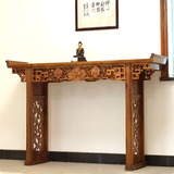 实木条案桌玄关柜中式供台南榆木古典佛台仿古神台条板翘头供桌