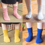 儿童袜子批发 小孩婴儿宝宝袜童袜 韩国冬季新款糖果色纯棉堆堆袜