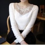 新款2016长袖T恤韩版女装秋季高领针织打底衫修身甜美百搭休闲潮