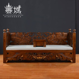 泰域 泰式禅意中式雕花罗汉床榆木东南亚风格家具仿古实木沙发床